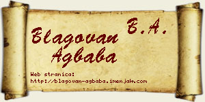 Blagovan Agbaba vizit kartica
